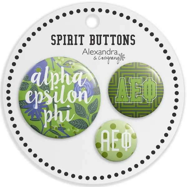 Alpha Epsilon Phi Spirit Printed Buttons 1
