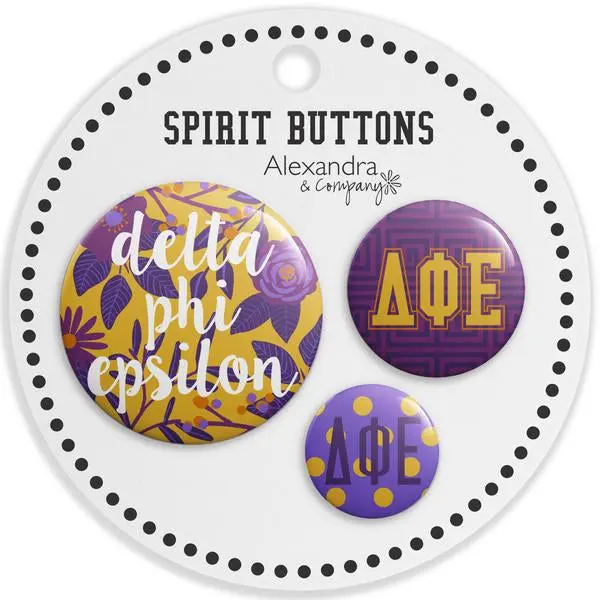 Delta Phi Epsilon Spirit Printed Buttons 1