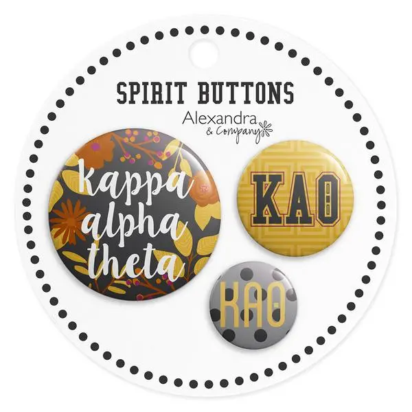 Kappa Alpha Theta Spirit Printed Buttons 1