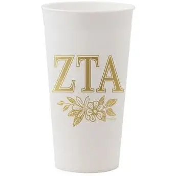 Zeta Tau Alpha White And Gold Cup 1