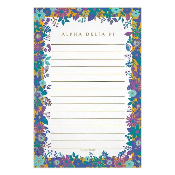 Alpha Delta Pi Floral Notepad 1