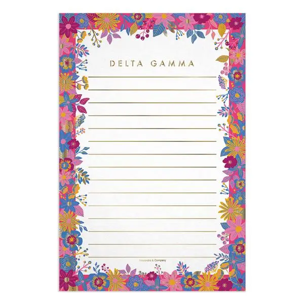 Delta Gamma Floral Notepad 1
