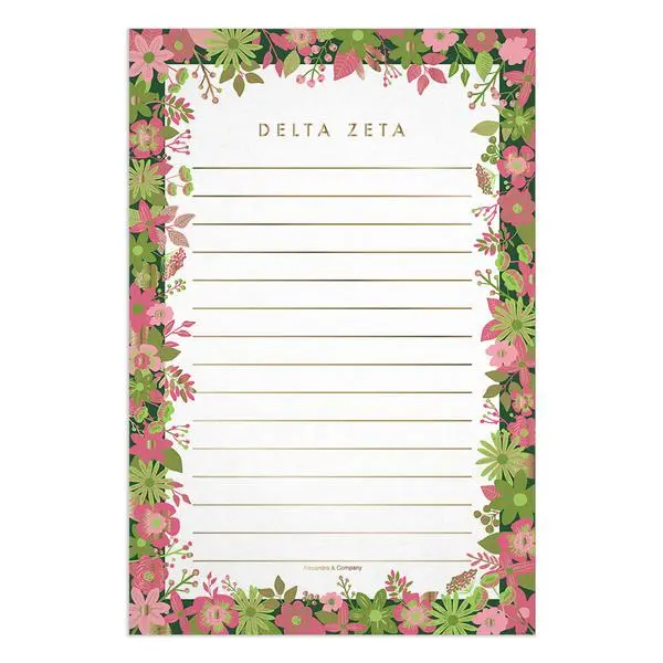 Delta Zeta Floral Notepad 1