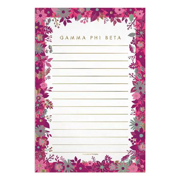 Gamma Phi Beta Floral Notepad 1