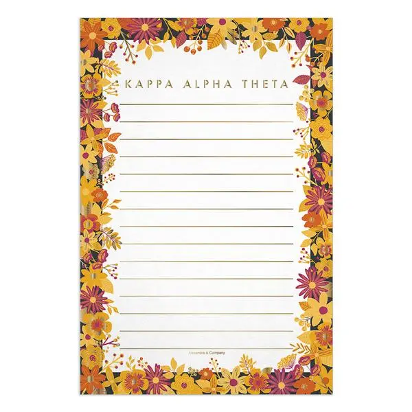 Kappa Alpha Theta Floral Notepad 1