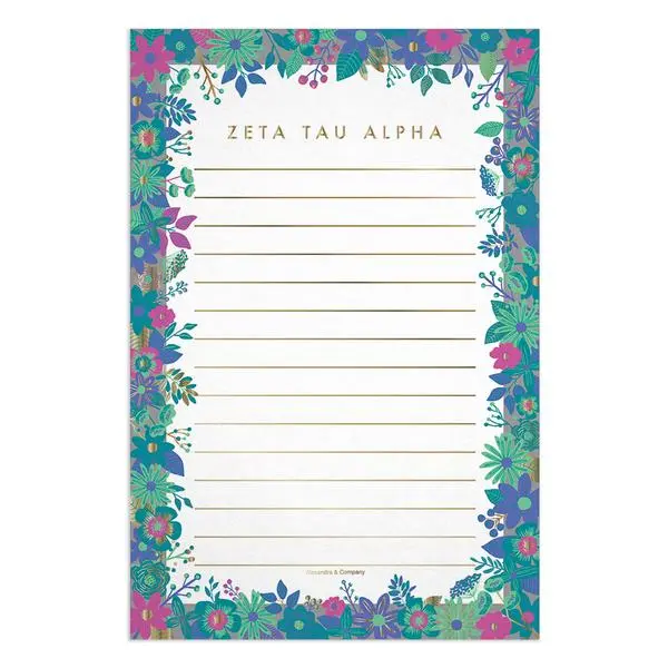 Zeta Tau Alpha Floral Notepad 1