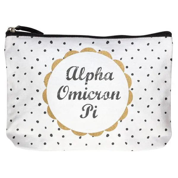 Alpha Omicron Pi Cotton Makeup Bag 1