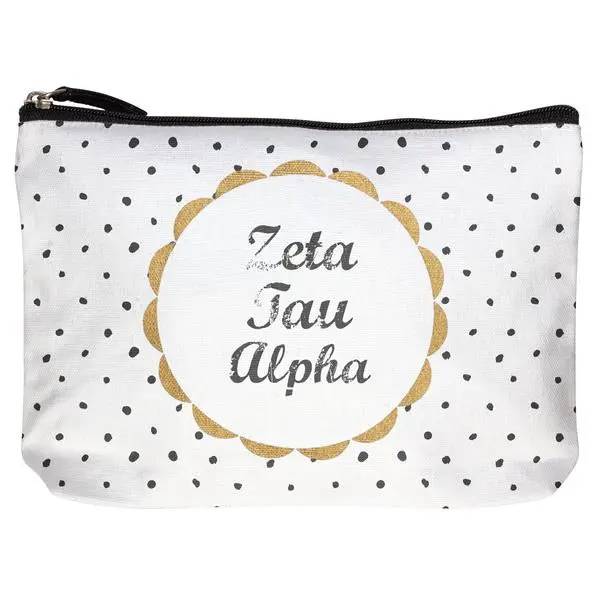 Zeta Tau Alpha Cotton Makeup Bag 1
