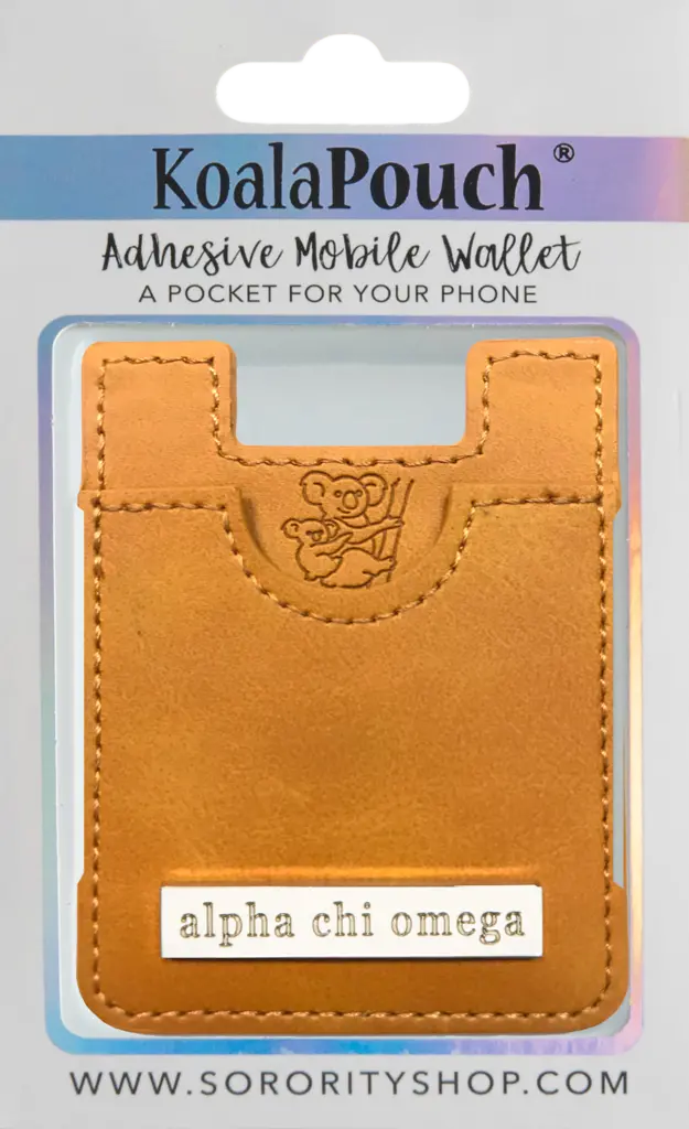 Alpha Chi Omega Leather Style Koala Pouch 1