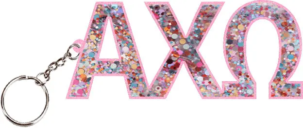 Alpha Chi Omega Confetti Keychain 1