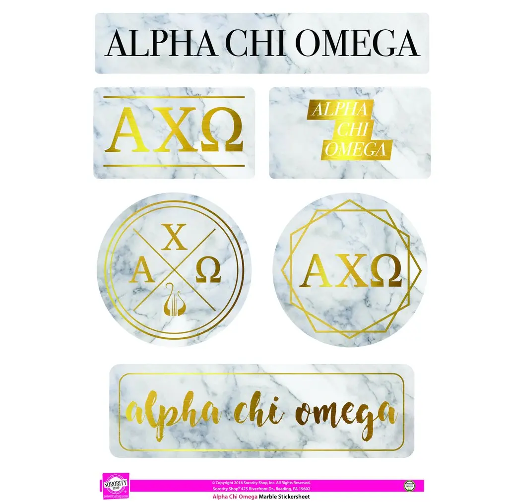 Alpha Chi Omega Marble Sticker Sheet 1