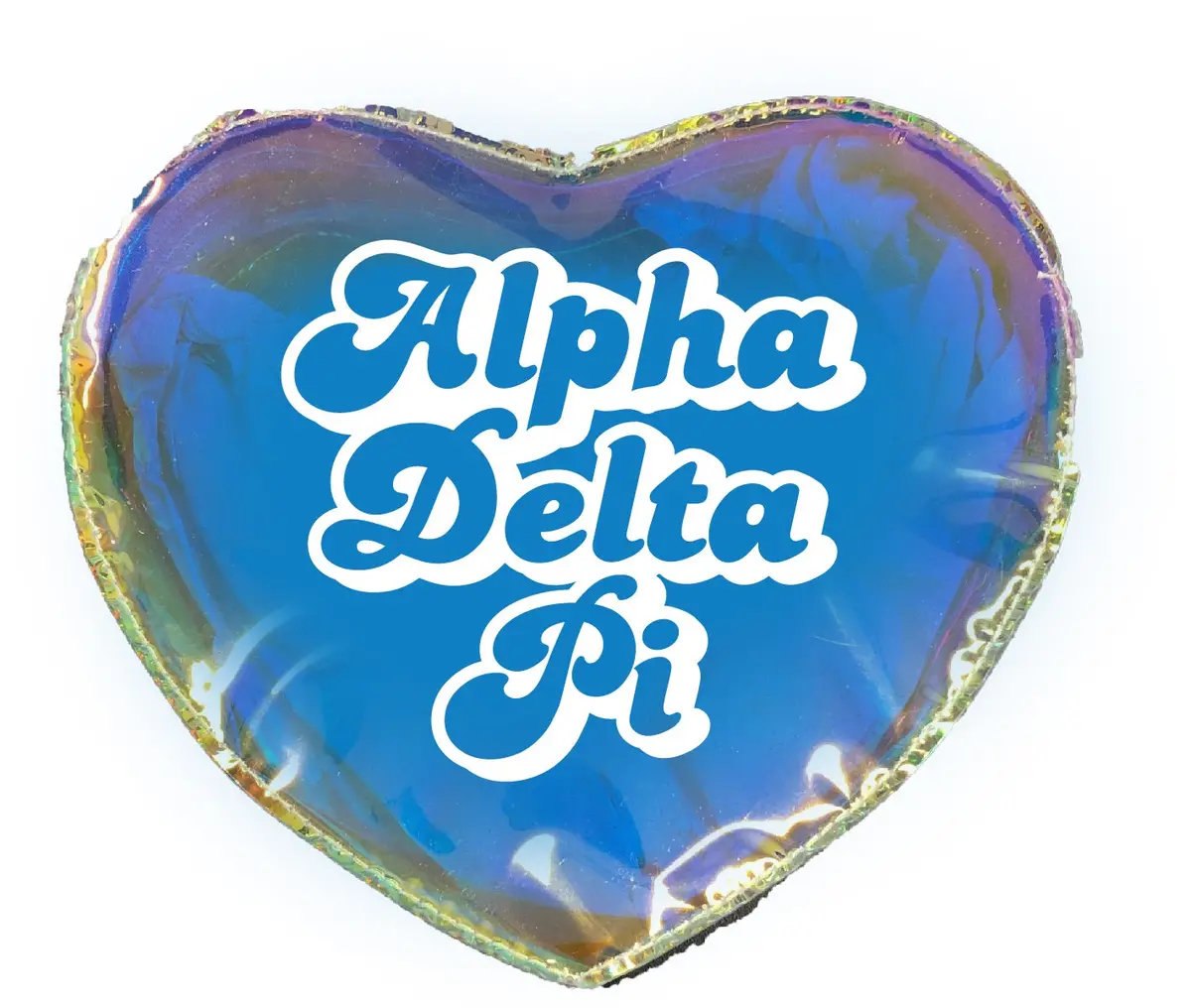 Alpha Delta Pi Holographic Heart Shaped Makeup Bag 1