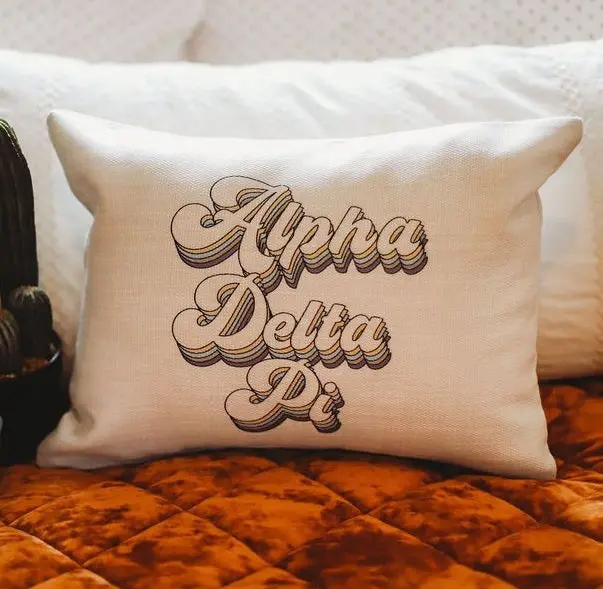 Alpha Delta Pi Retro Throw Pillow 1