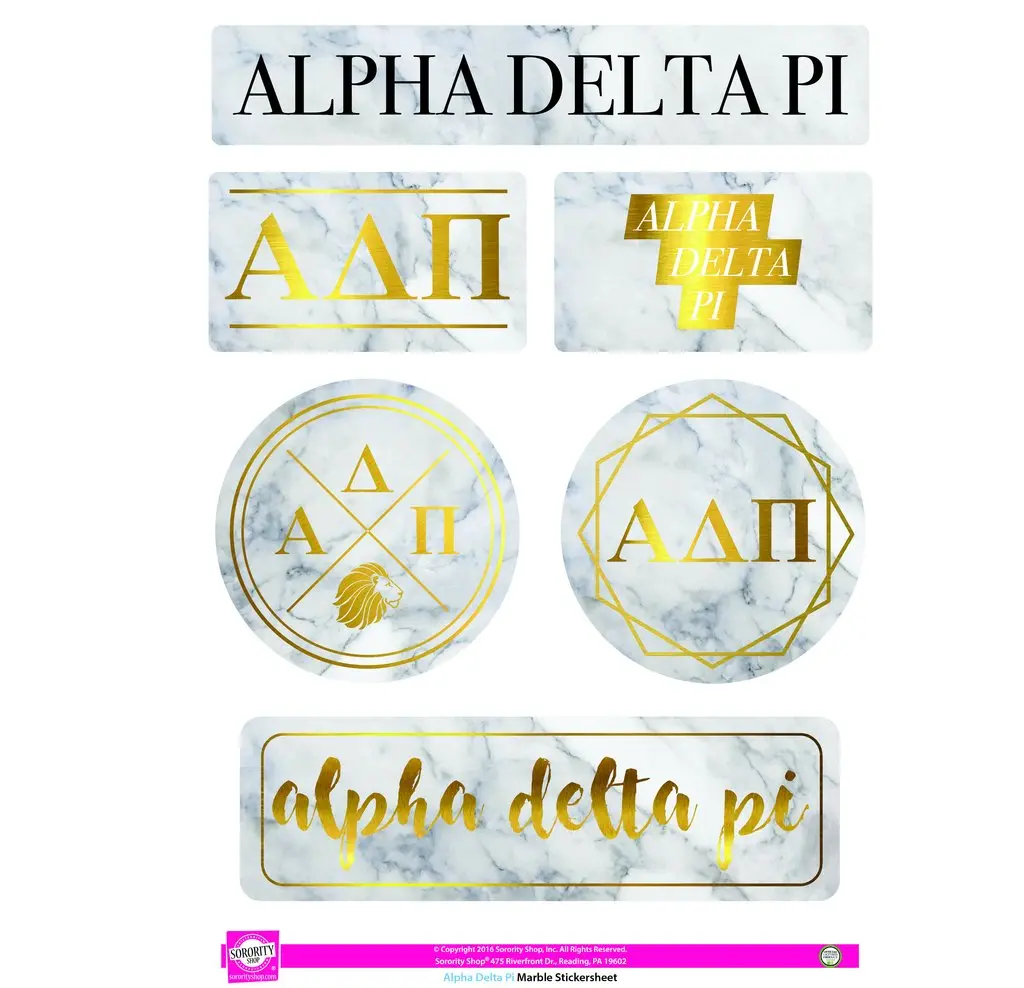 Alpha Delta Pi Marble Sticker Sheet 1