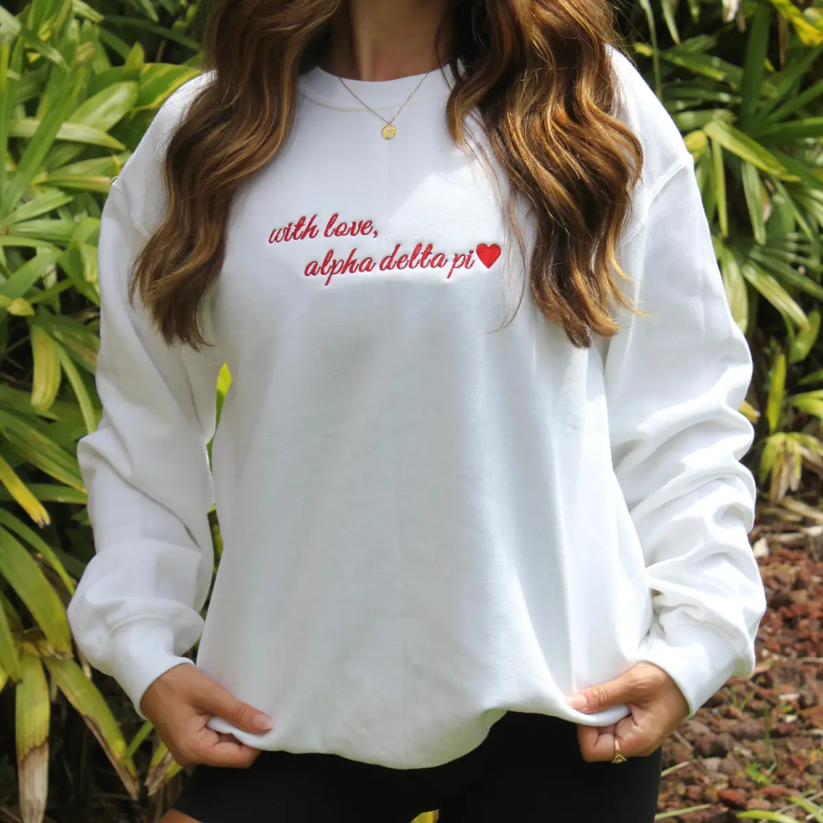 Alpha Delta Pi With Love Crewneck 1
