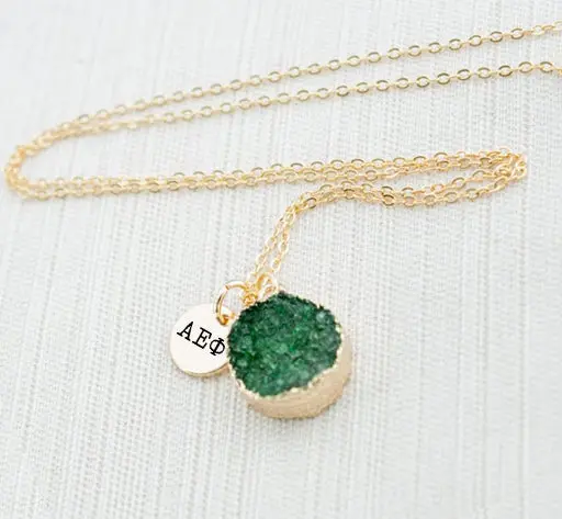 Alpha Epsilon Phi Druzy Necklace 1
