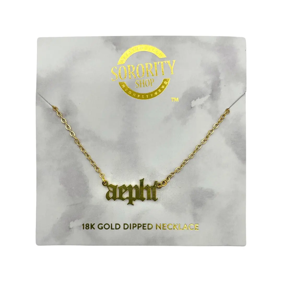 Alpha Epsilon Phi Old English Necklace 1
