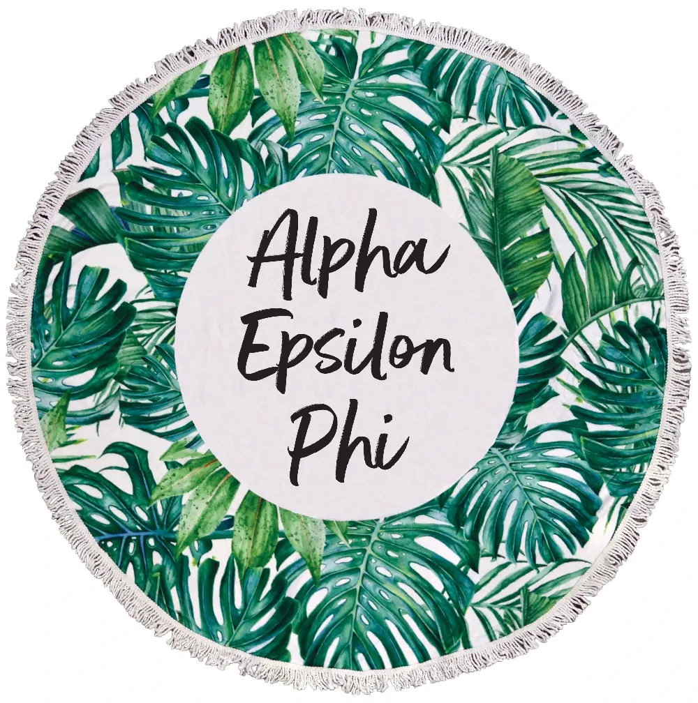 Alpha Epsilon Phi Palm Leaf Fringe Towel Blanket 1
