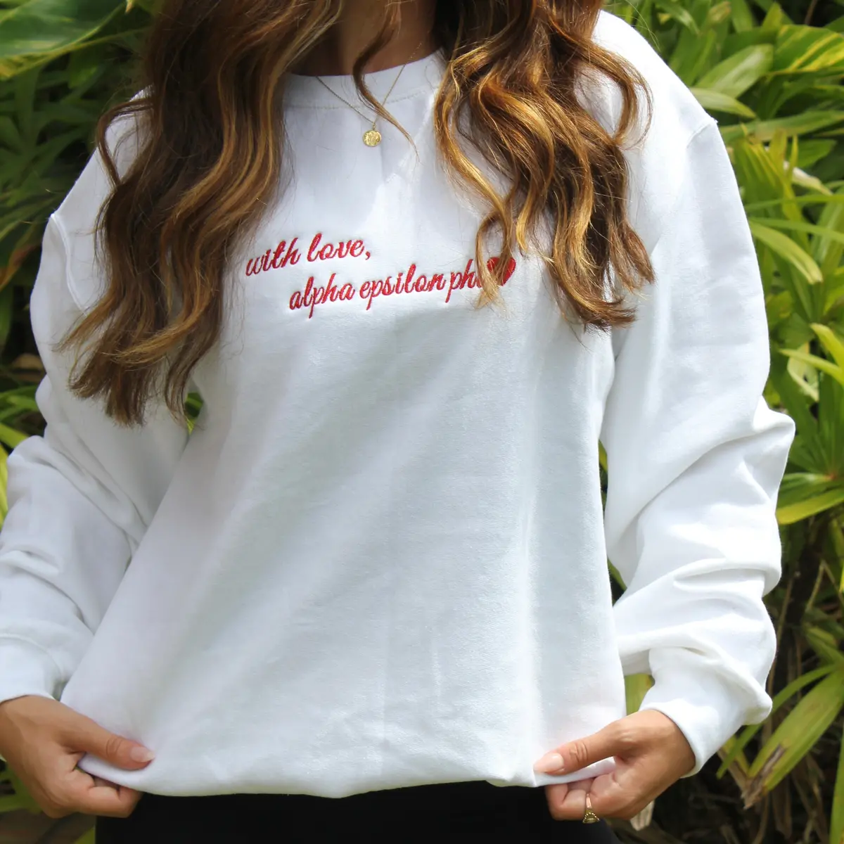 Alpha Epsilon Phi With Love Crewneck 1