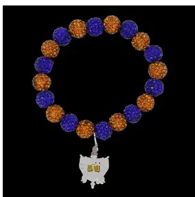 Sigma Gamma Rho Stone Bracelet With Shield Charm 1