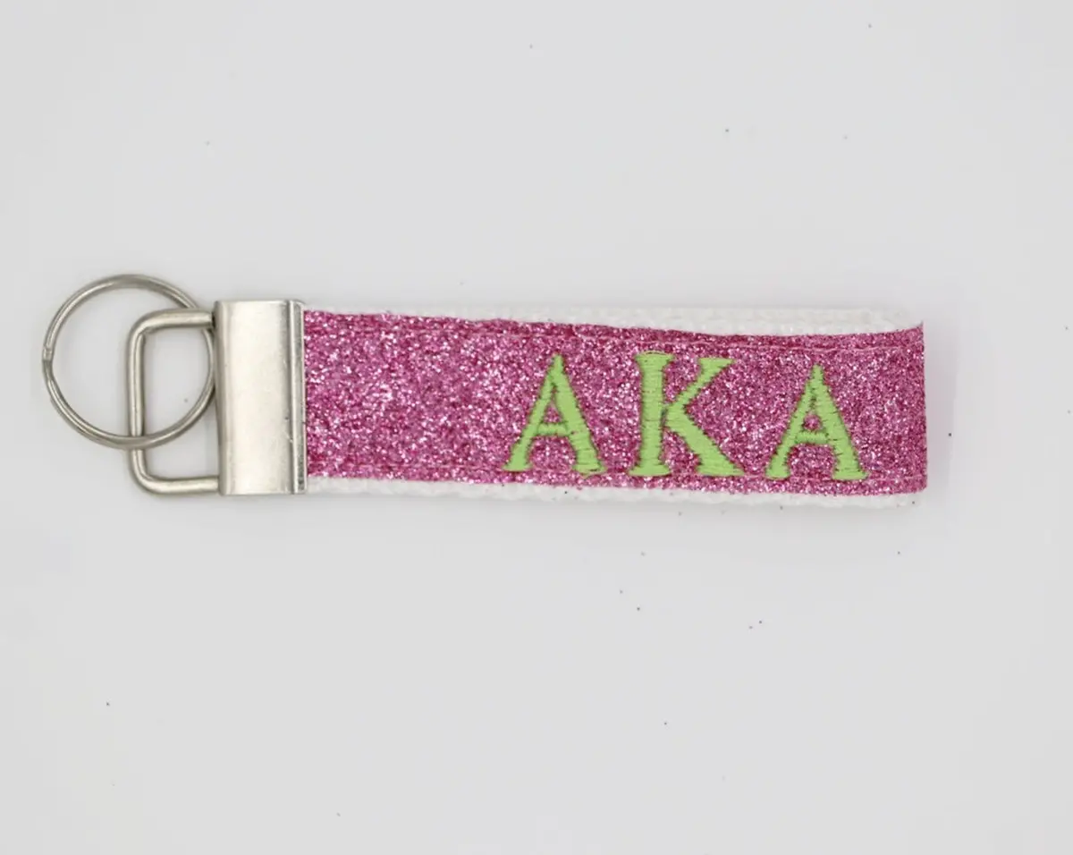 Alpha Kappa Alpha Glitter Fob Keychain 1