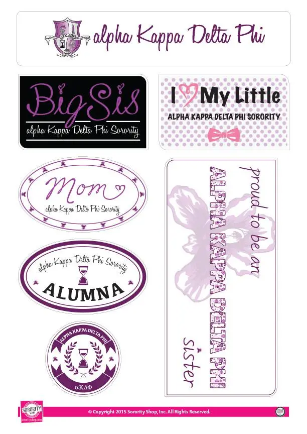 Alpha Kappa Delta Phi  Family Sticker Sheet 1