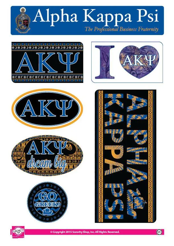 Alpha Kappa Psi  Bohemian Sticker Sheet 1