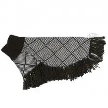 Alqo Wasi | Diamond Sweater Poncho In Black + White 1