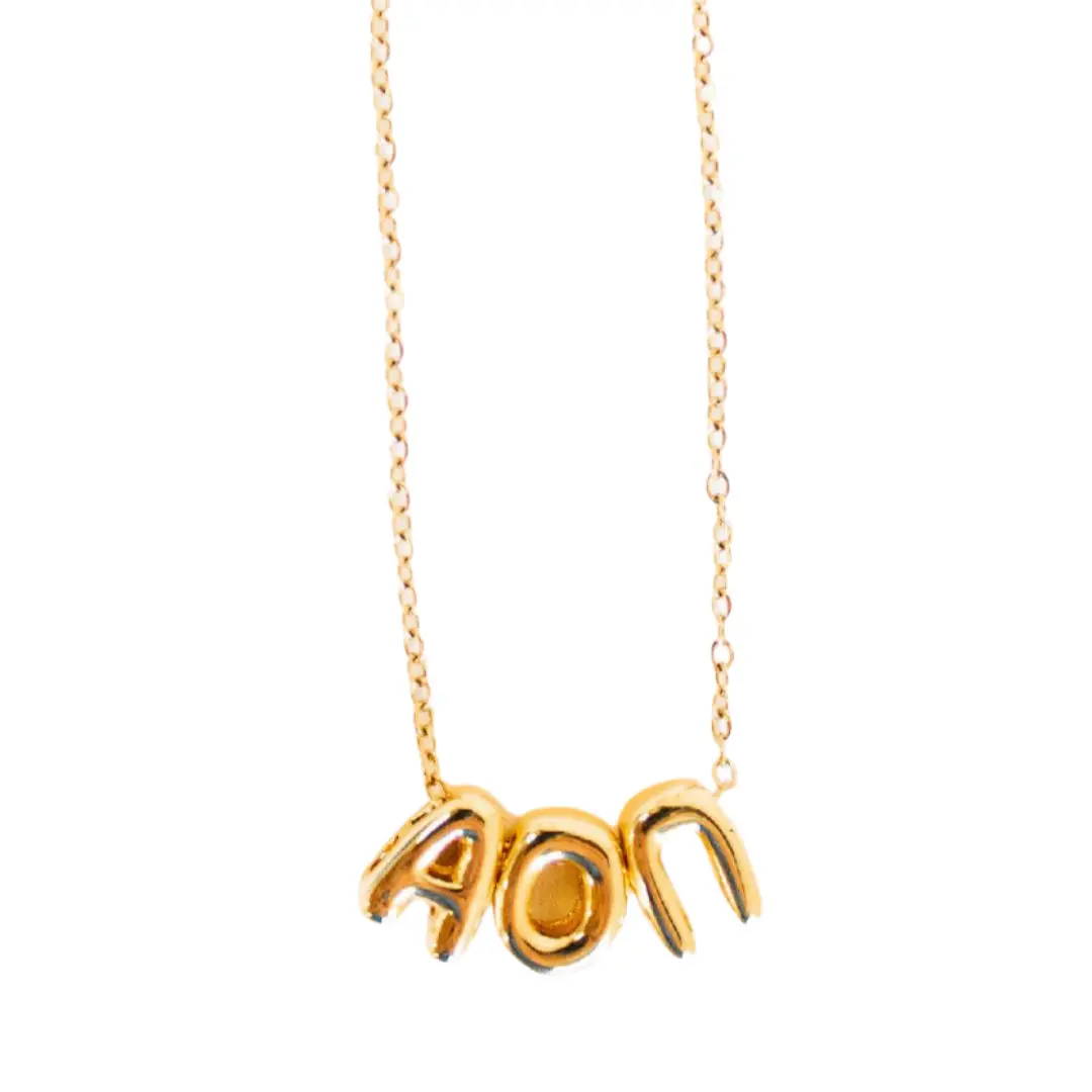 Alpha Omicron Pi Bubble Letter Necklace 1