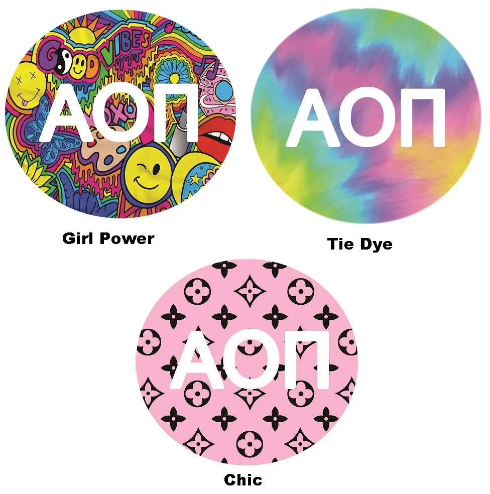 Alpha Omicron Pi Printed Button Collection 1