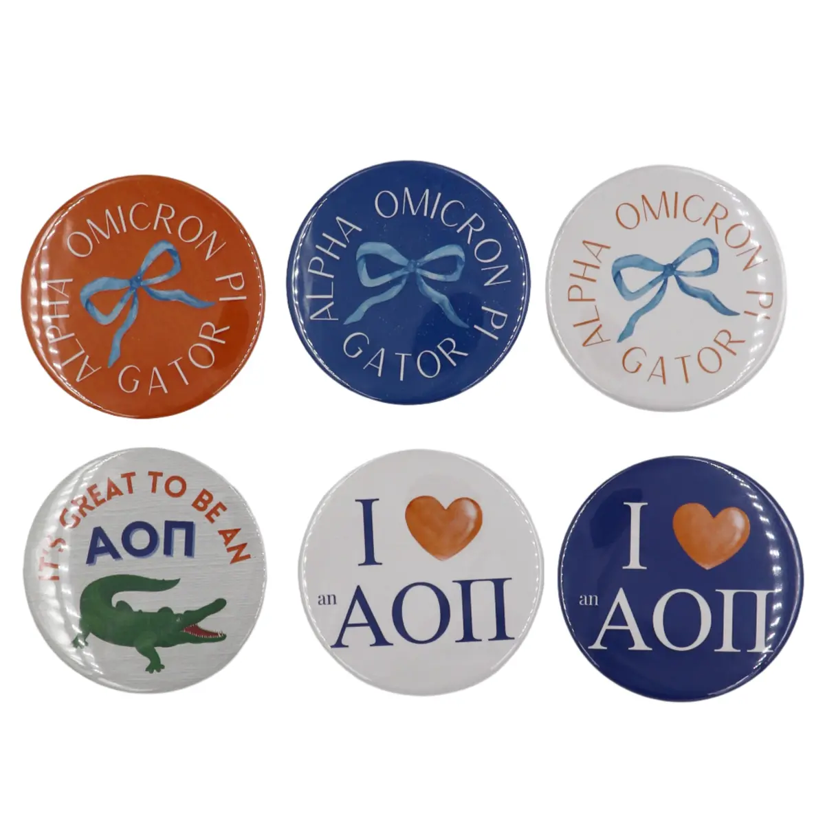 Alpha Omicrom Pi 2025 Printed Buttons 1