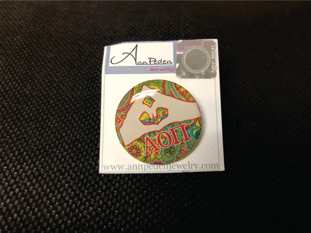 Alpha Omicron Pi Sorority 1" Printed Button 1