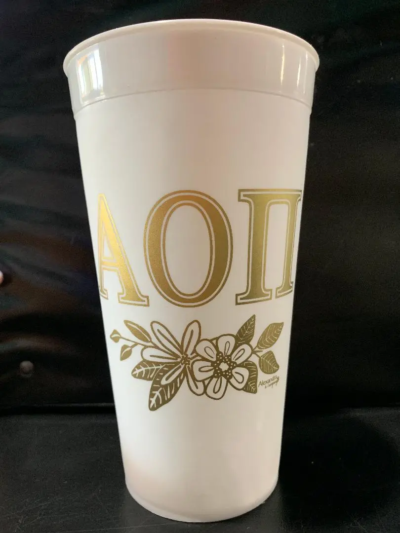 Alpha Omicron Pi White And Gold Cup 1