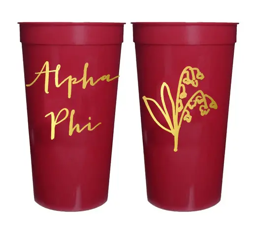 Alpha Phi Sorority Stadium Cup With Gold Foil Print 1