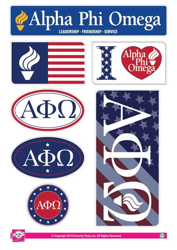 Alpha Phi Omega  American Sticker Sheet 1