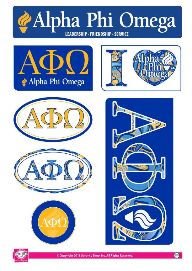 Alpha Phi Omega Lifestyle Sticker Sheet 1