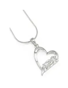 Alpha Phi Omega Sterling Silver Tilted Heart Pendant 1