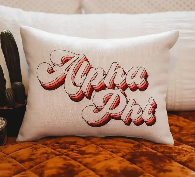 Alpha Phi Retro Throw Pillow 1