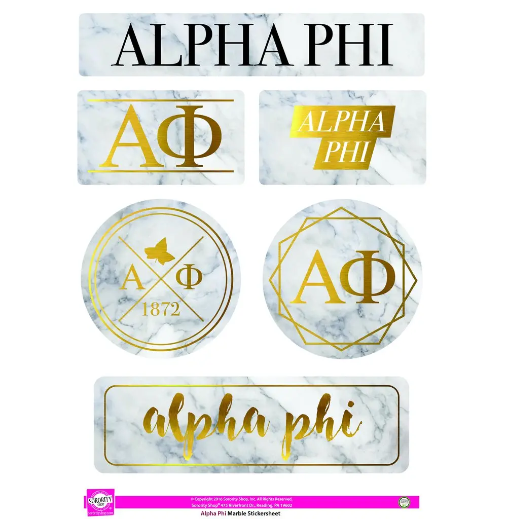 Alpha Phi Marble Sticker Sheet 1