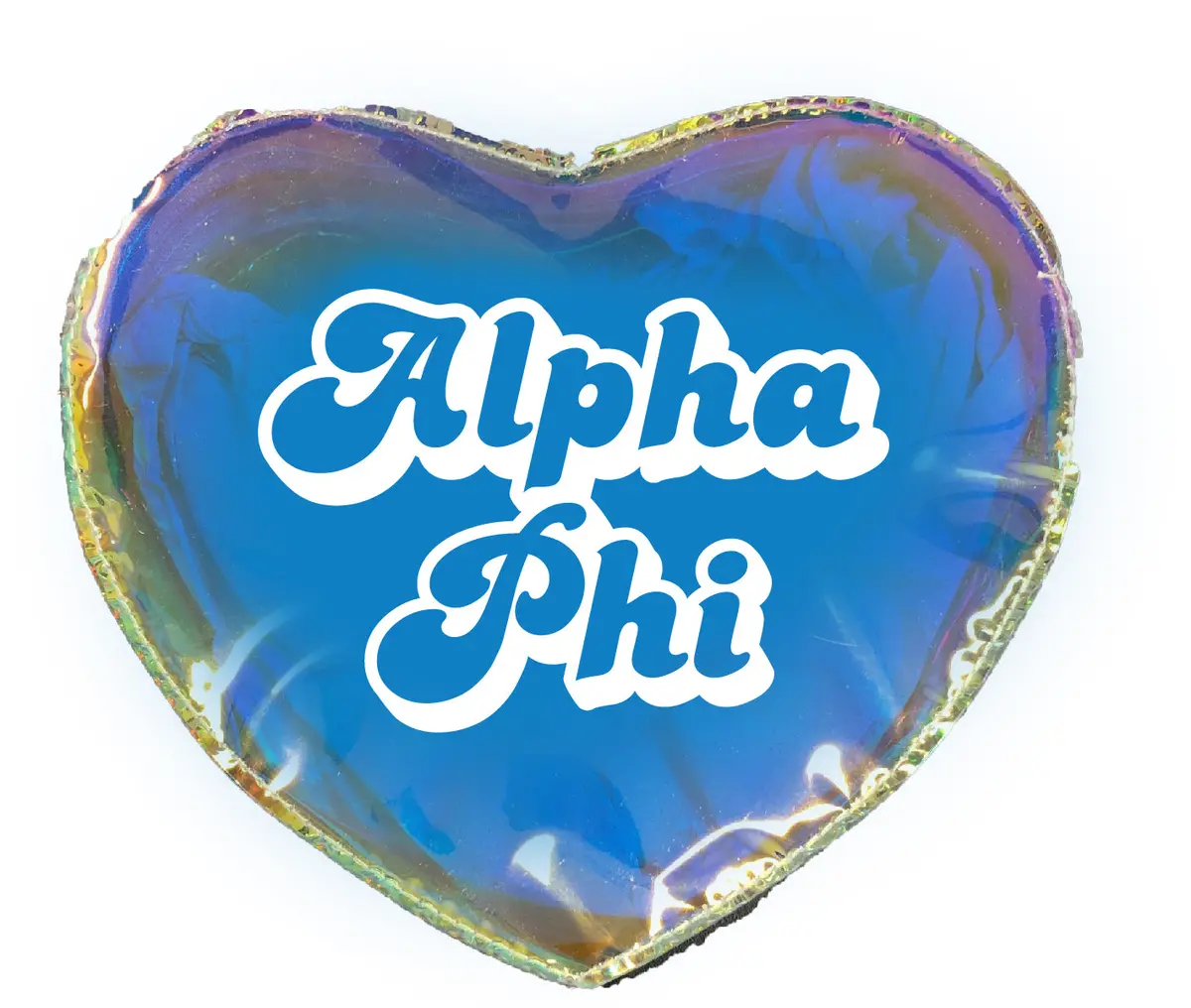 Alpha Phi Holographic Heart Shaped Makeup Bag 1