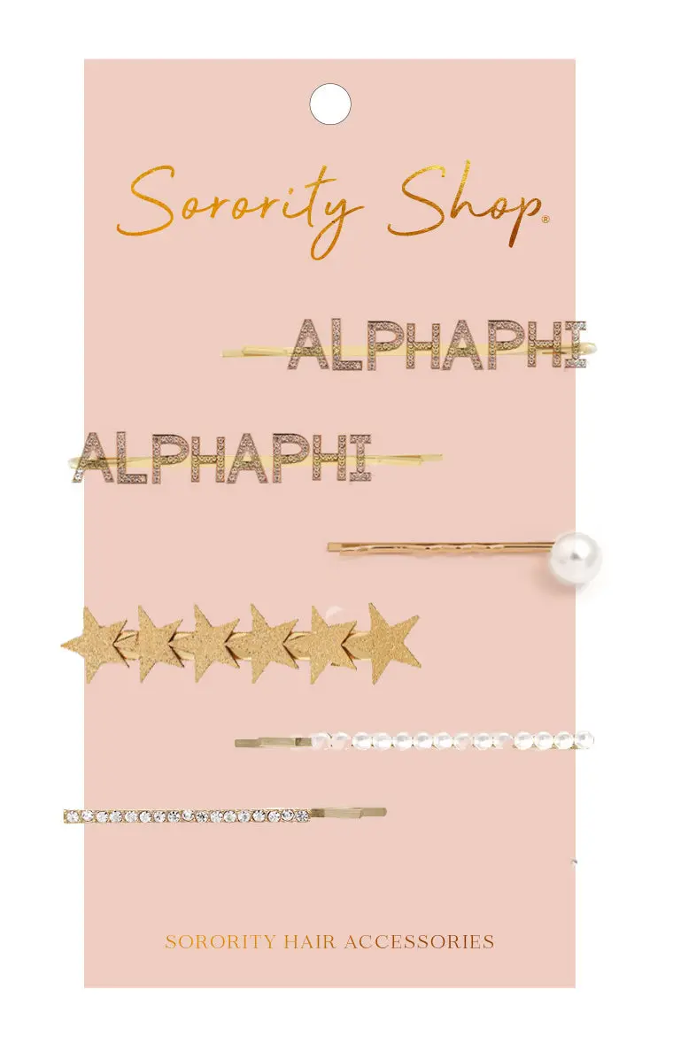 Alpha Phi Rhinestone Hair Clips 1