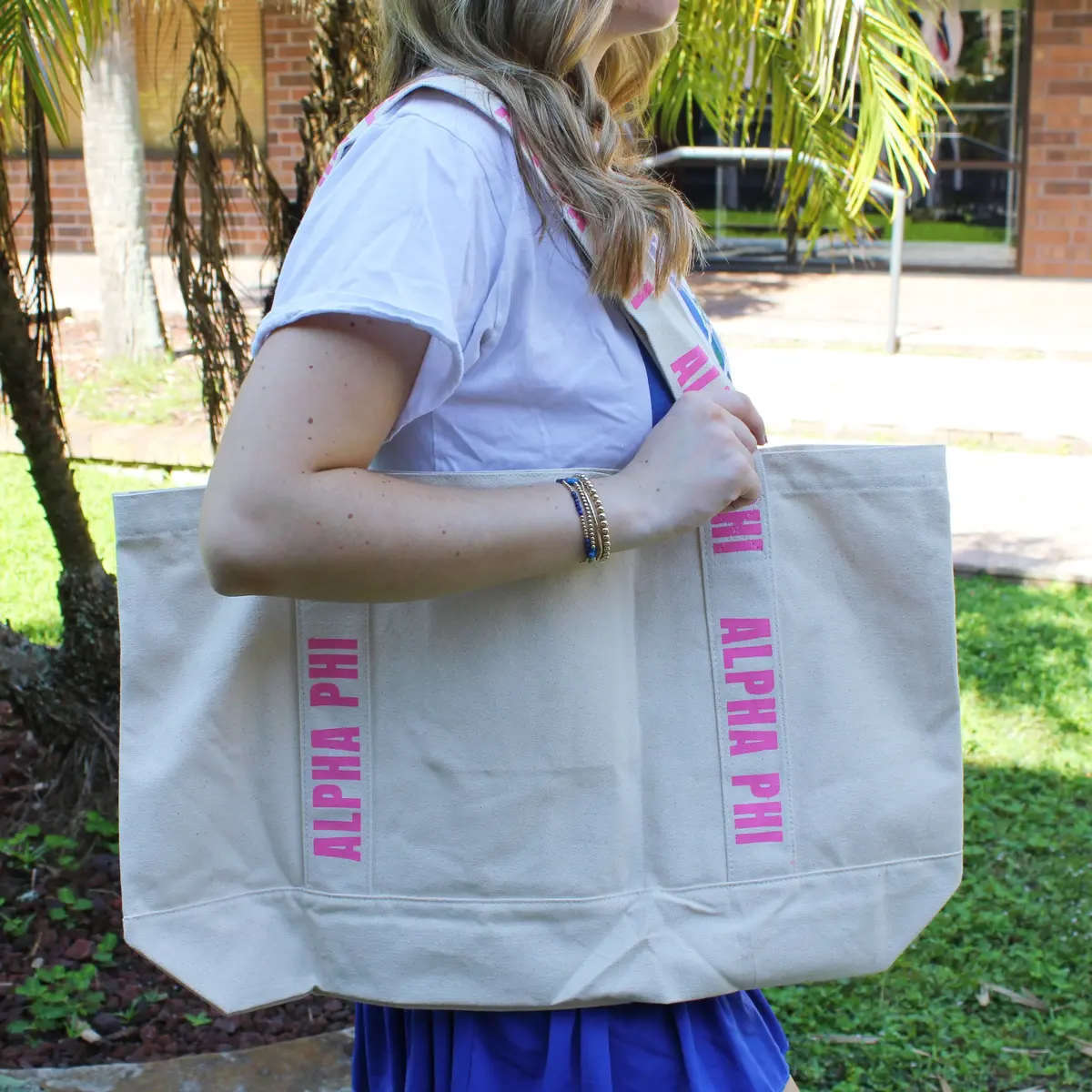 Alpha Phi Large Canvas Tote Bag 1