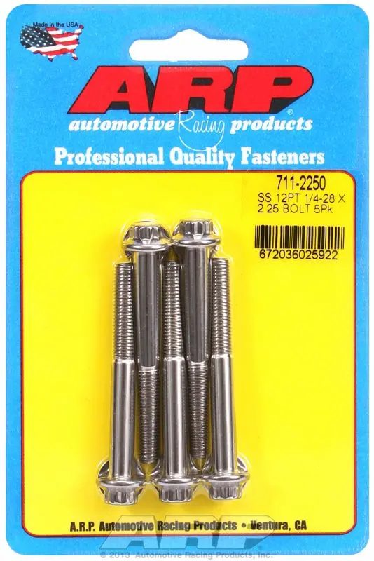 Ar711-2250 Stainless Steel 12-Point Bolt Pack (5-Pack) 1