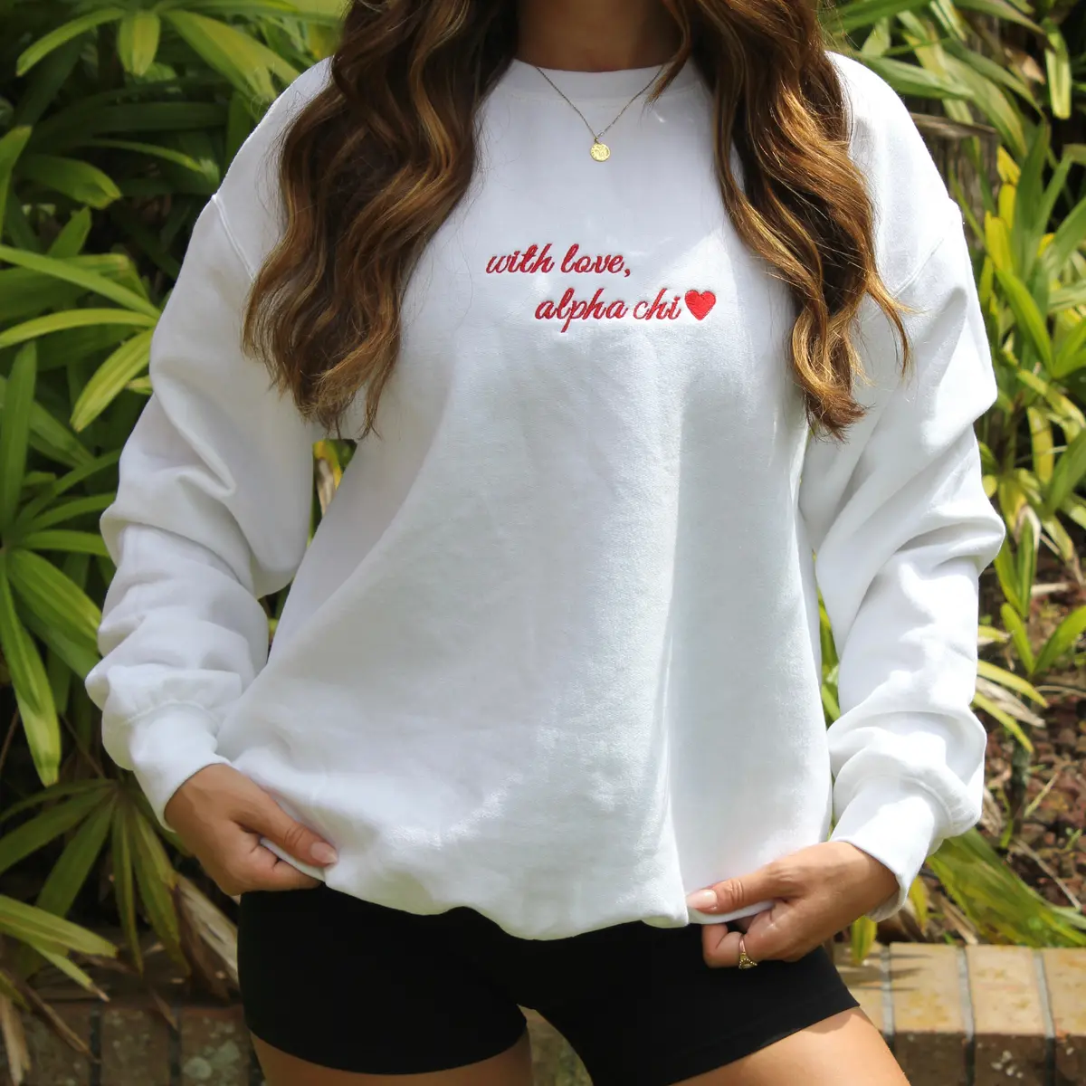 Alpha Chi Omega With Love Crewneck 1