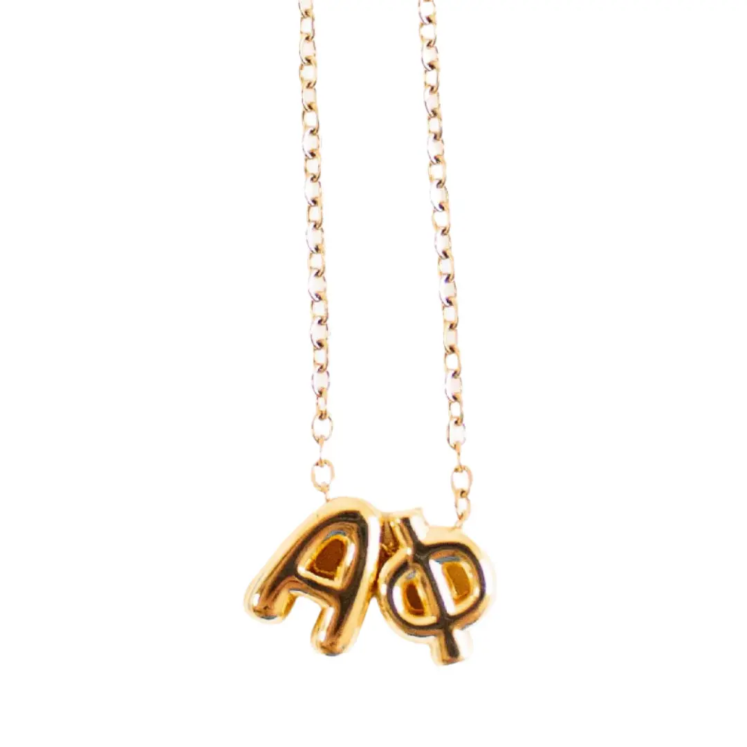 Alpha Phi Bubble Letter Necklace 1