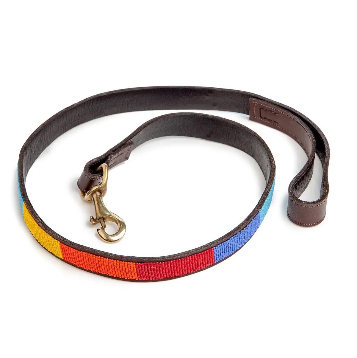 Beadworks Kenya | Rainbow Stripe Beaded Leash 1