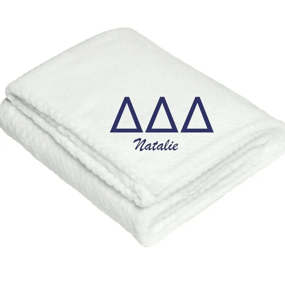 Sorority Plush Textured Blanket With Embroidery 1