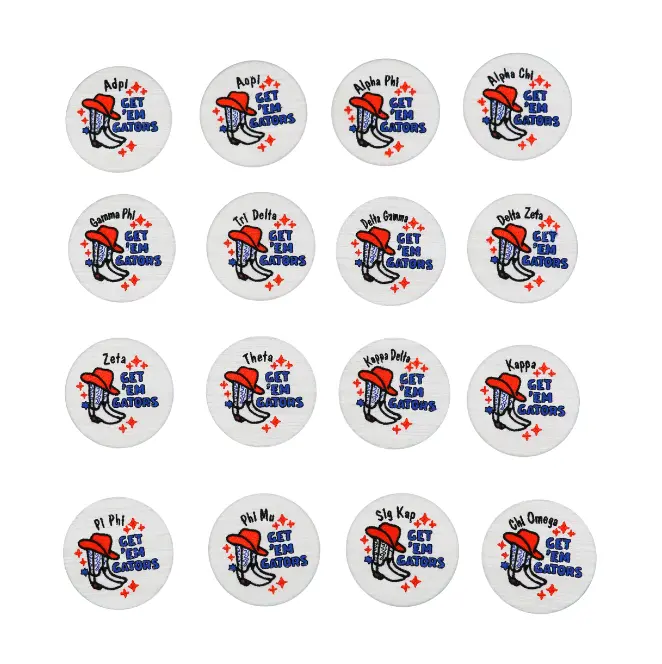 Get Em Gators Embroidered Button 1