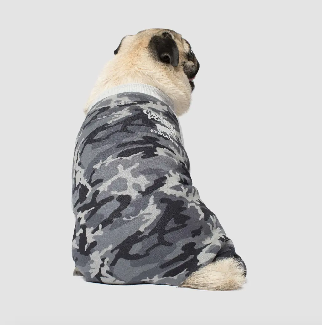 Canada Pooch | Frosty Fleece Sweatsuit In Grey Camo 3