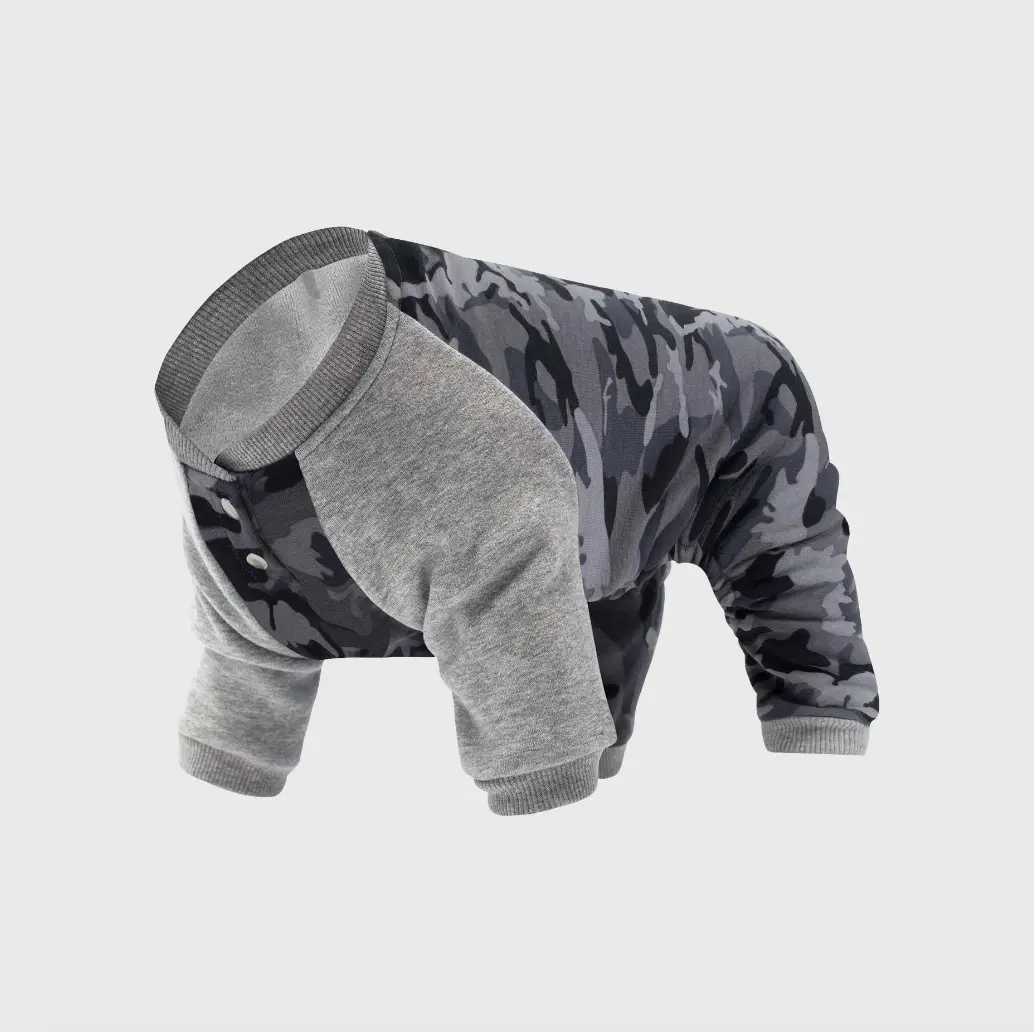Canada Pooch | Frosty Fleece Sweatsuit In Grey Camo 4